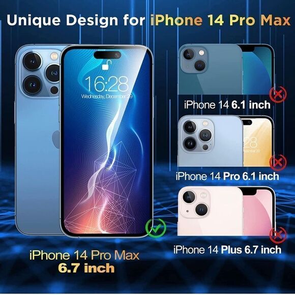 NWT 3 Pack Compatible with iPhone 14 Pro Max Screen Protector - Picture 5 of 8